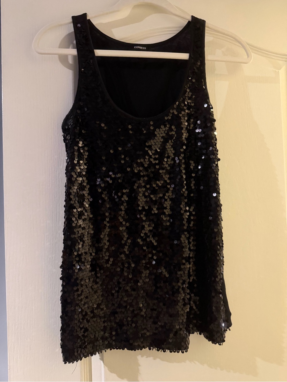 Express Black Sequin Tank Top